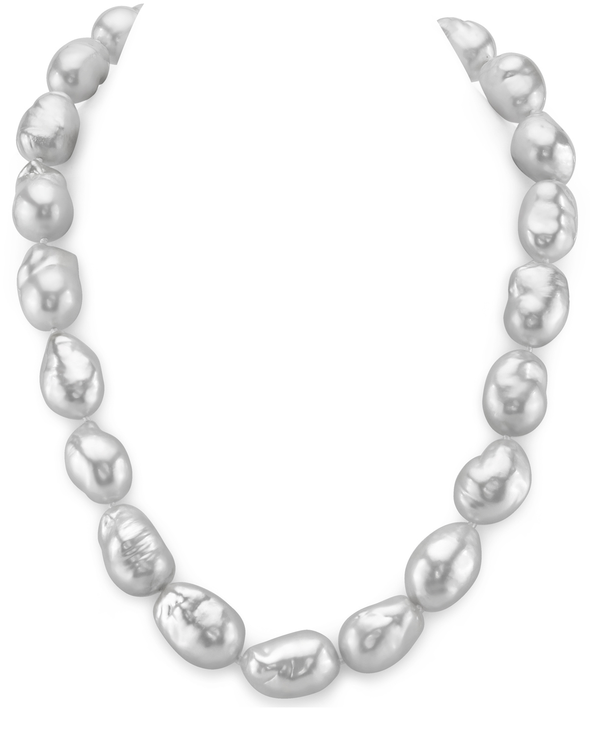 Halskette aus weißen Südsee-Barockperlen, 14–17,3 mm