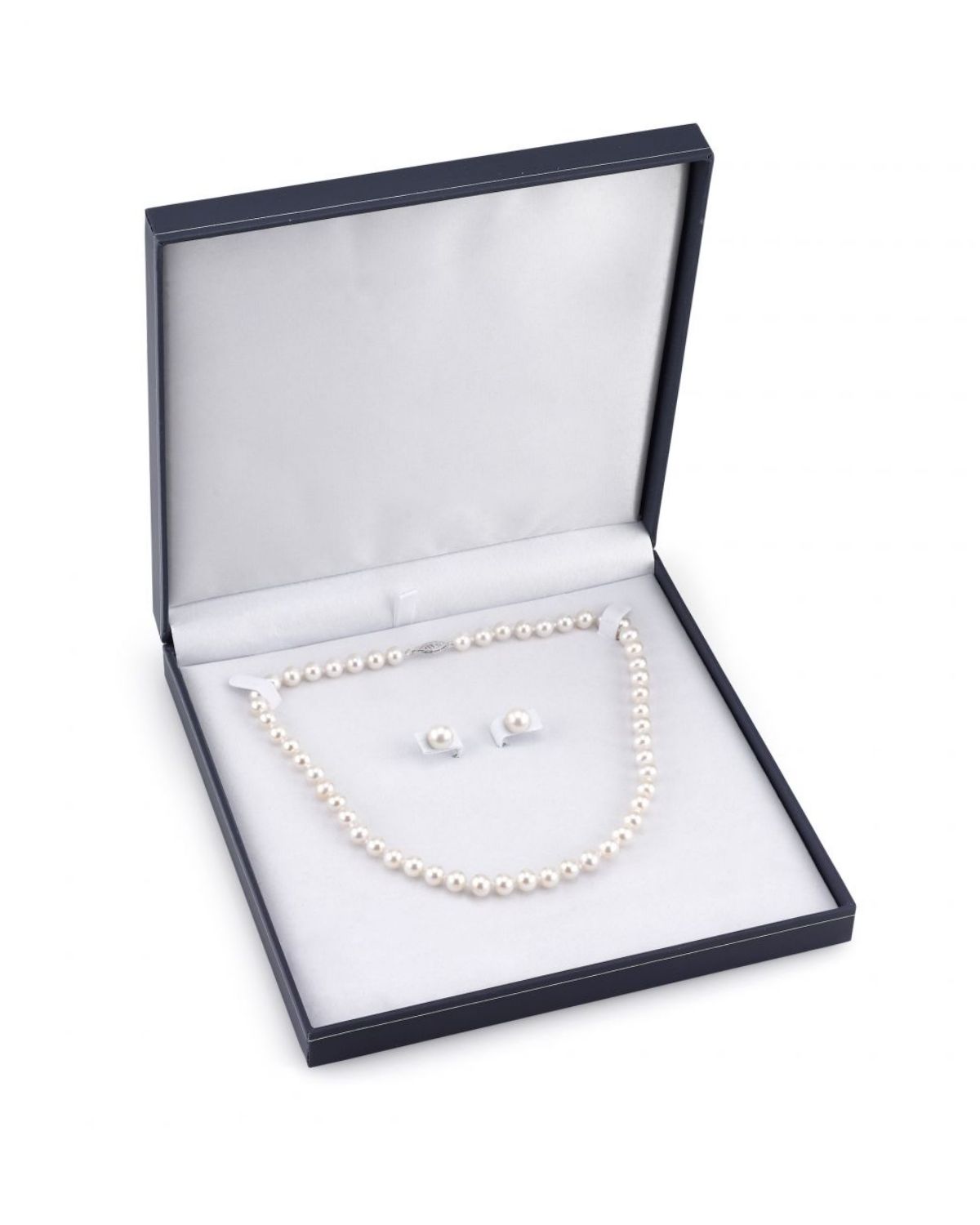 7,0–7,5 mm Süßwasser-Choker-Perlenkette & Ohrringe – Viertes Bild