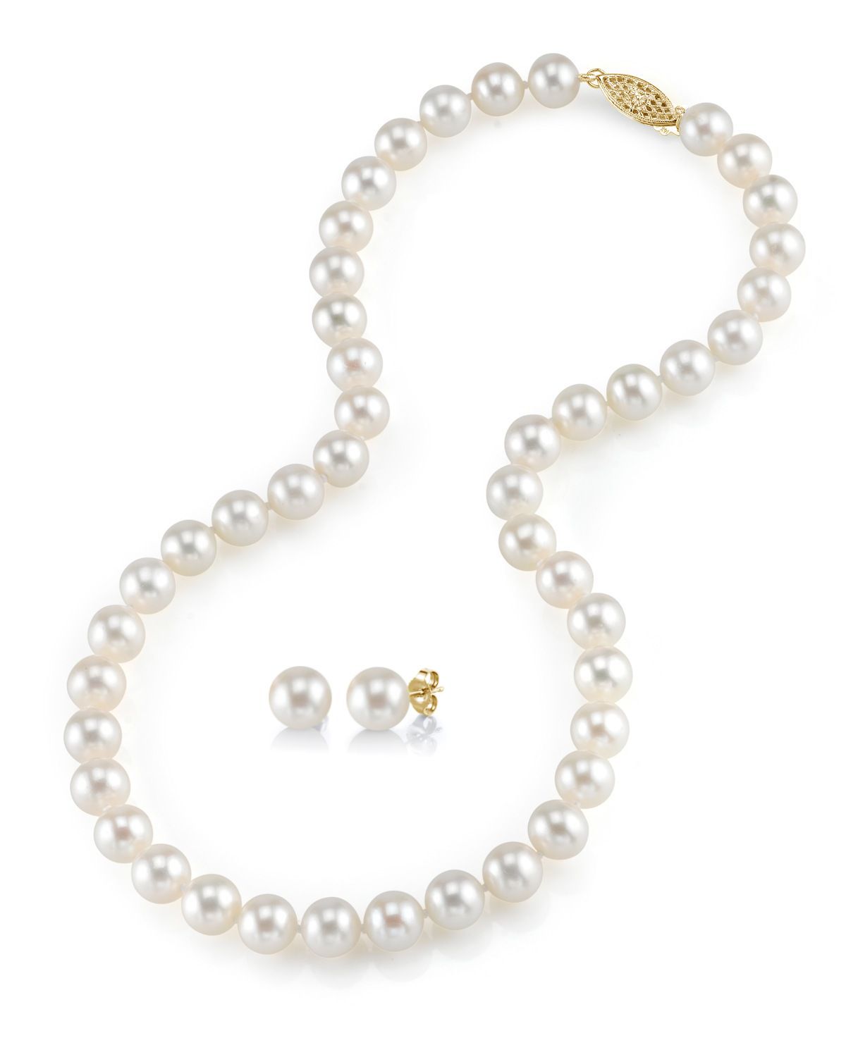 7,0–7,5 mm Süßwasser-Choker-Perlenkette & Ohrringe – Drittes Bild