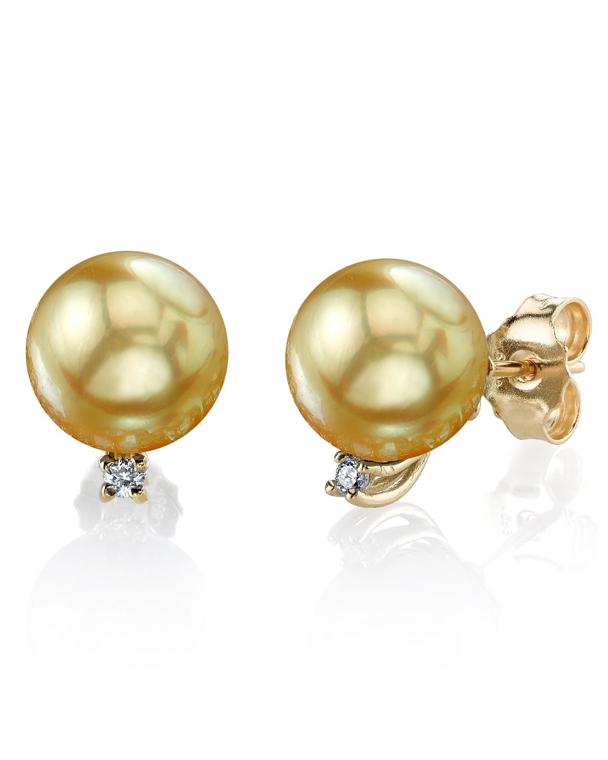 Sasha-Ohrringe mit goldener Südseeperle und Diamanten