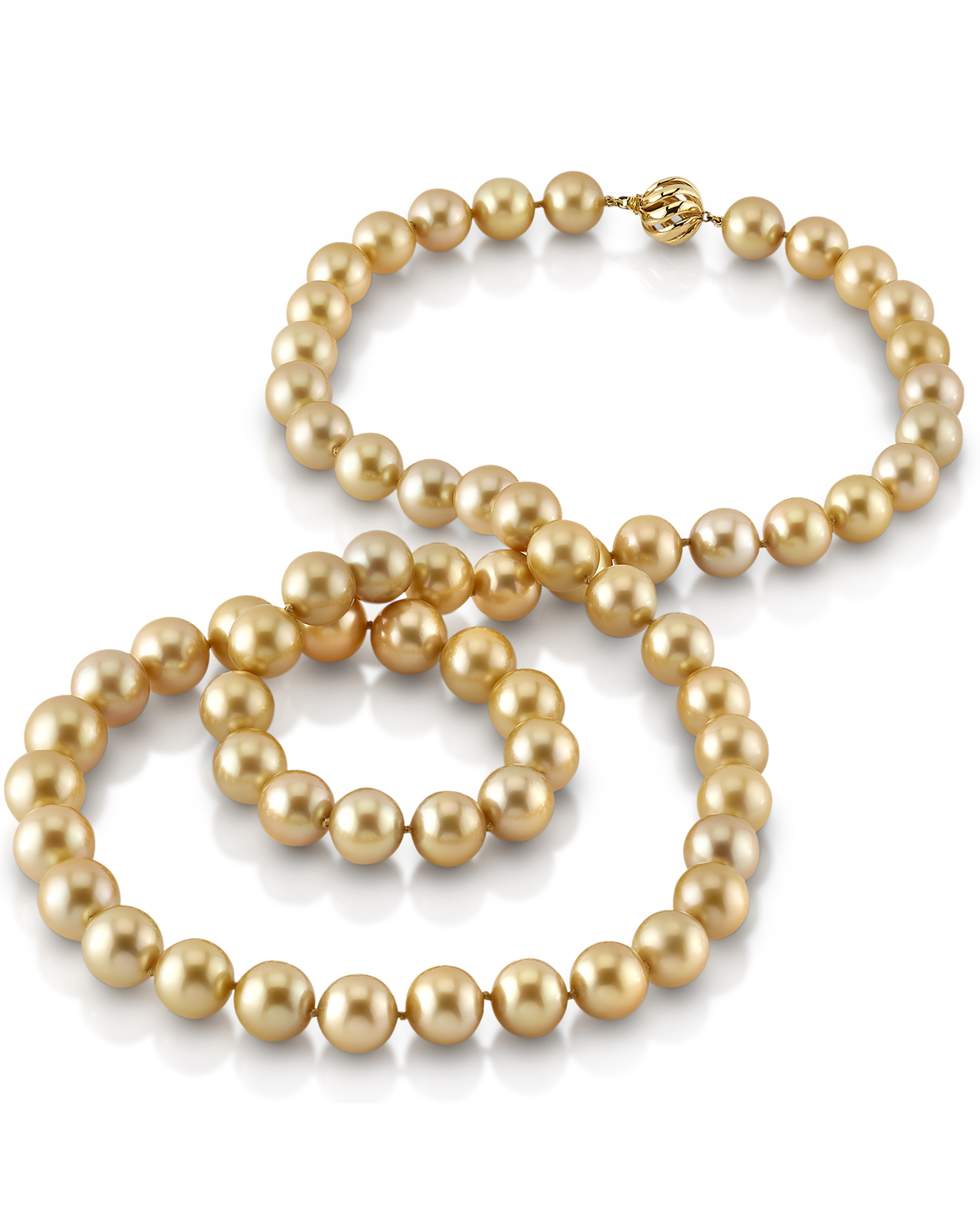 Opera Length 11-13mm Golden South Sea Pearl Necklace - AAAA Quality