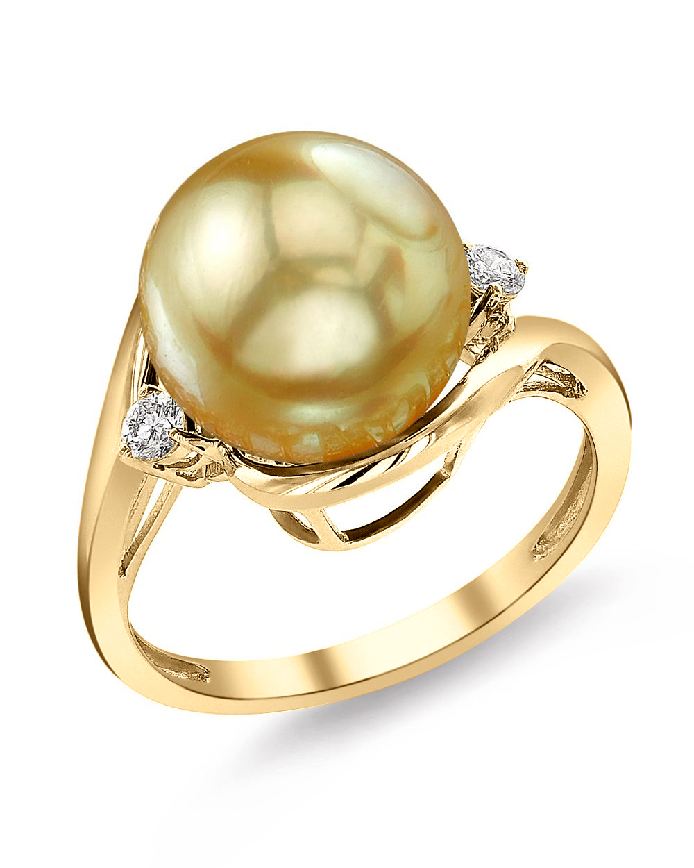 Sia-Ring mit goldener Südseeperle und Diamanten