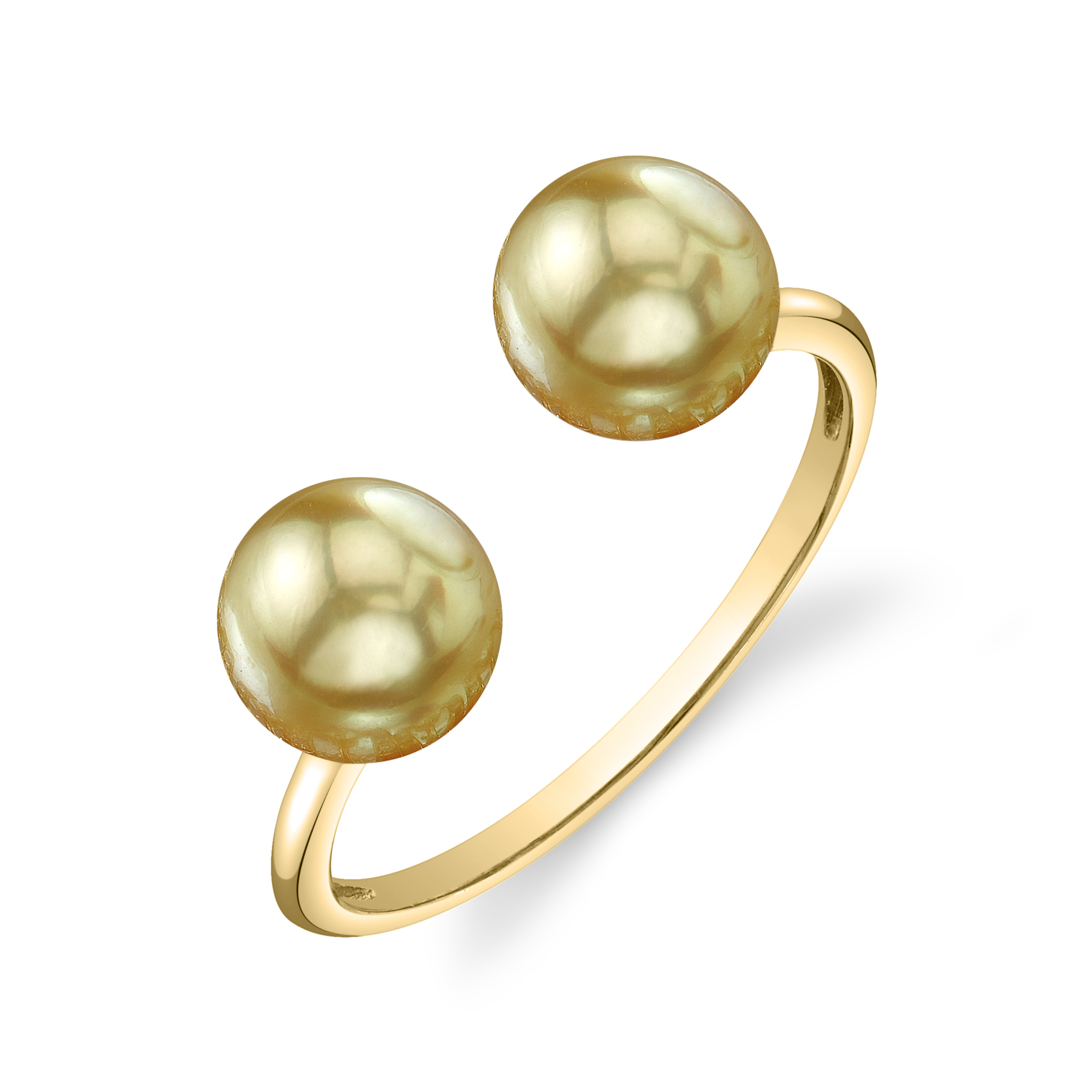 Harper-Ring mit goldener Südseeperle