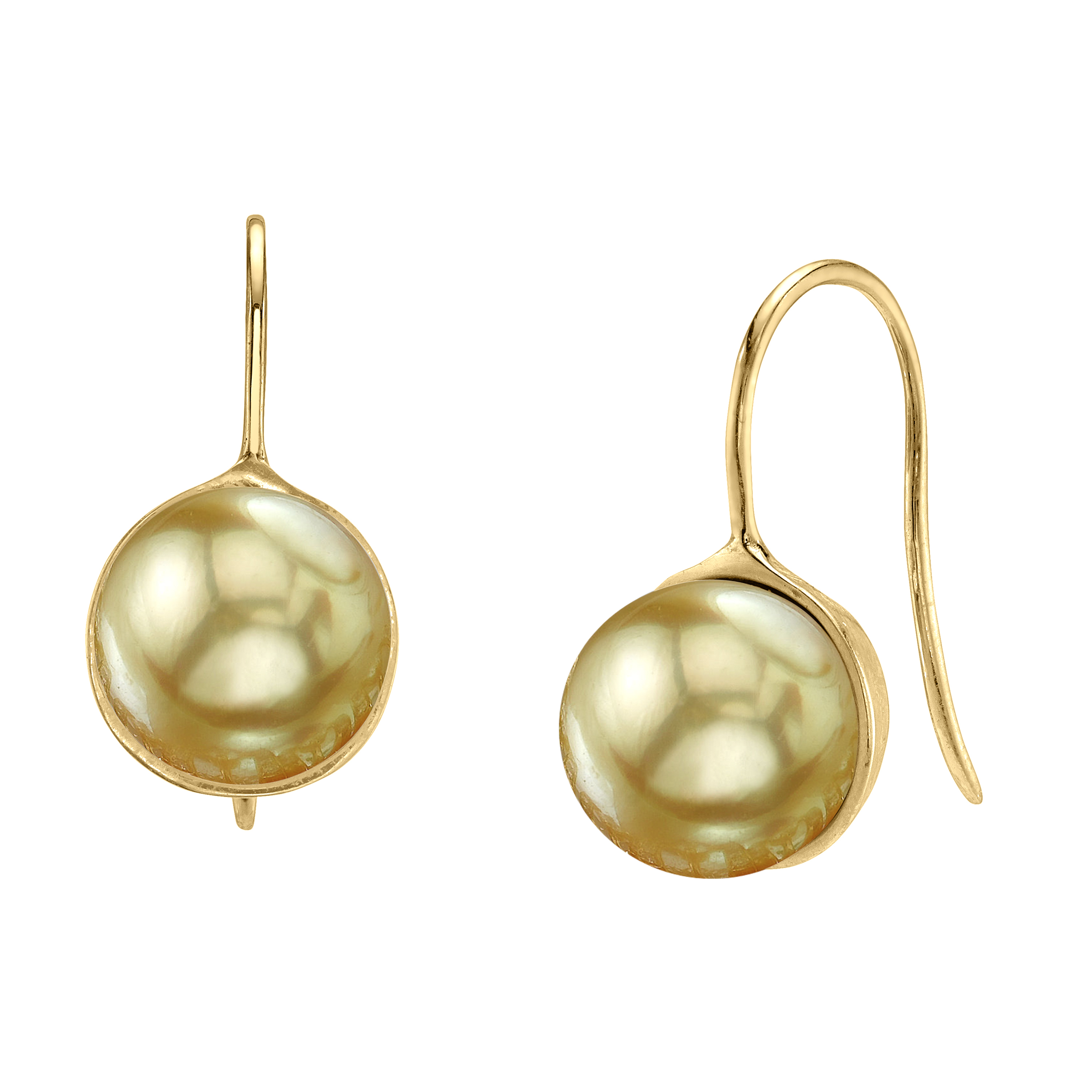 Harriett-Ohrringe mit goldener Südseeperle