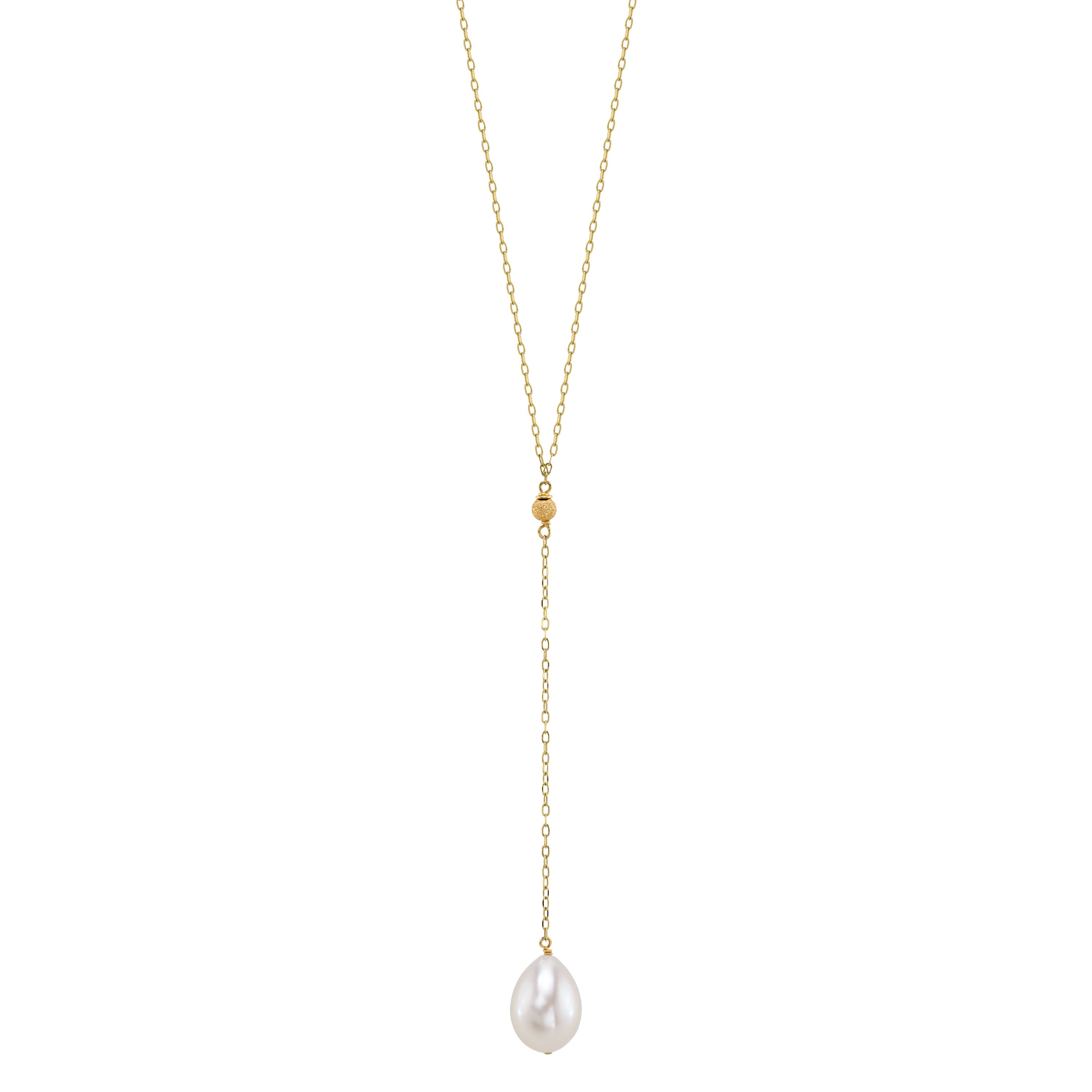Anhänger für Lariat-Halskette aus 14-karätigem Gold mit Süßwasserperle