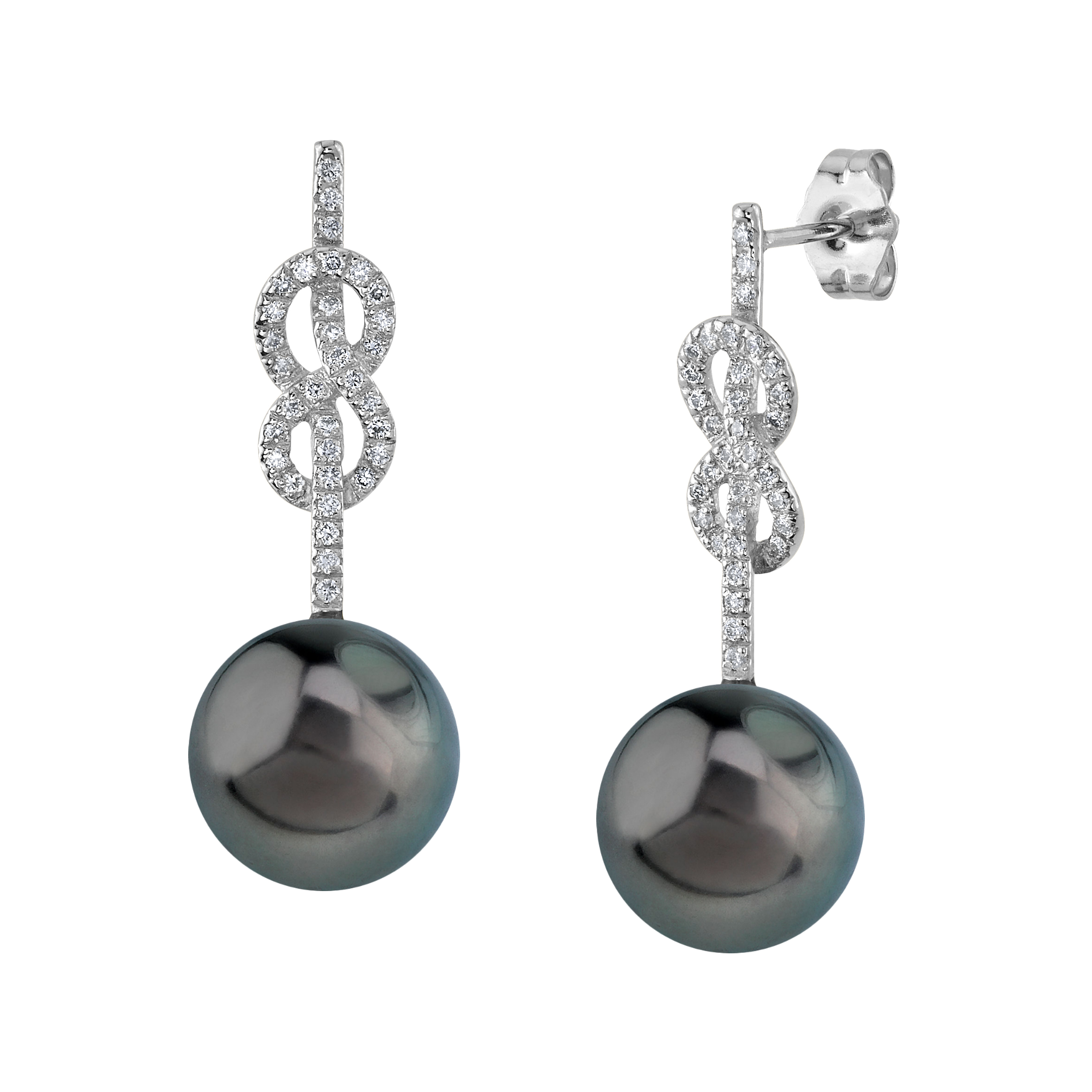 Levana Infinity-Ohrringe mit tahitischen Südseeperlen und Diamanten