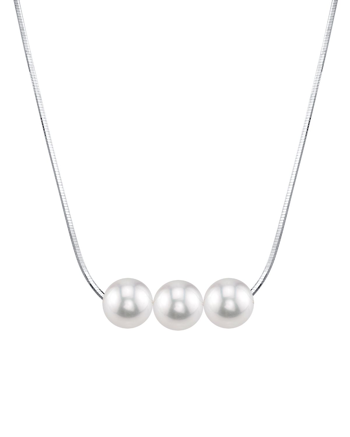 Pearl Moments – Verstellbare Silberkette mit 7-mm-Süßwasserperlen – Modellbild