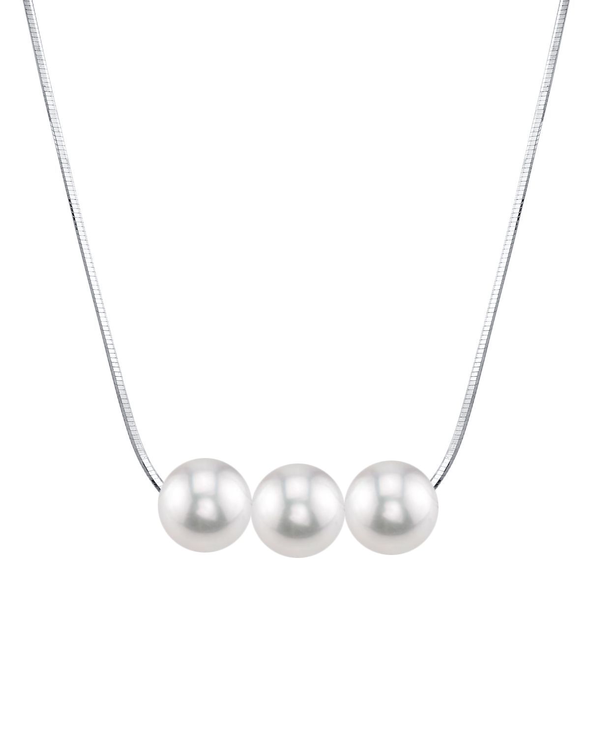 Pearl Moments – Verstellbare Silberkette mit 8-mm-Süßwasserperlen – Modellbild