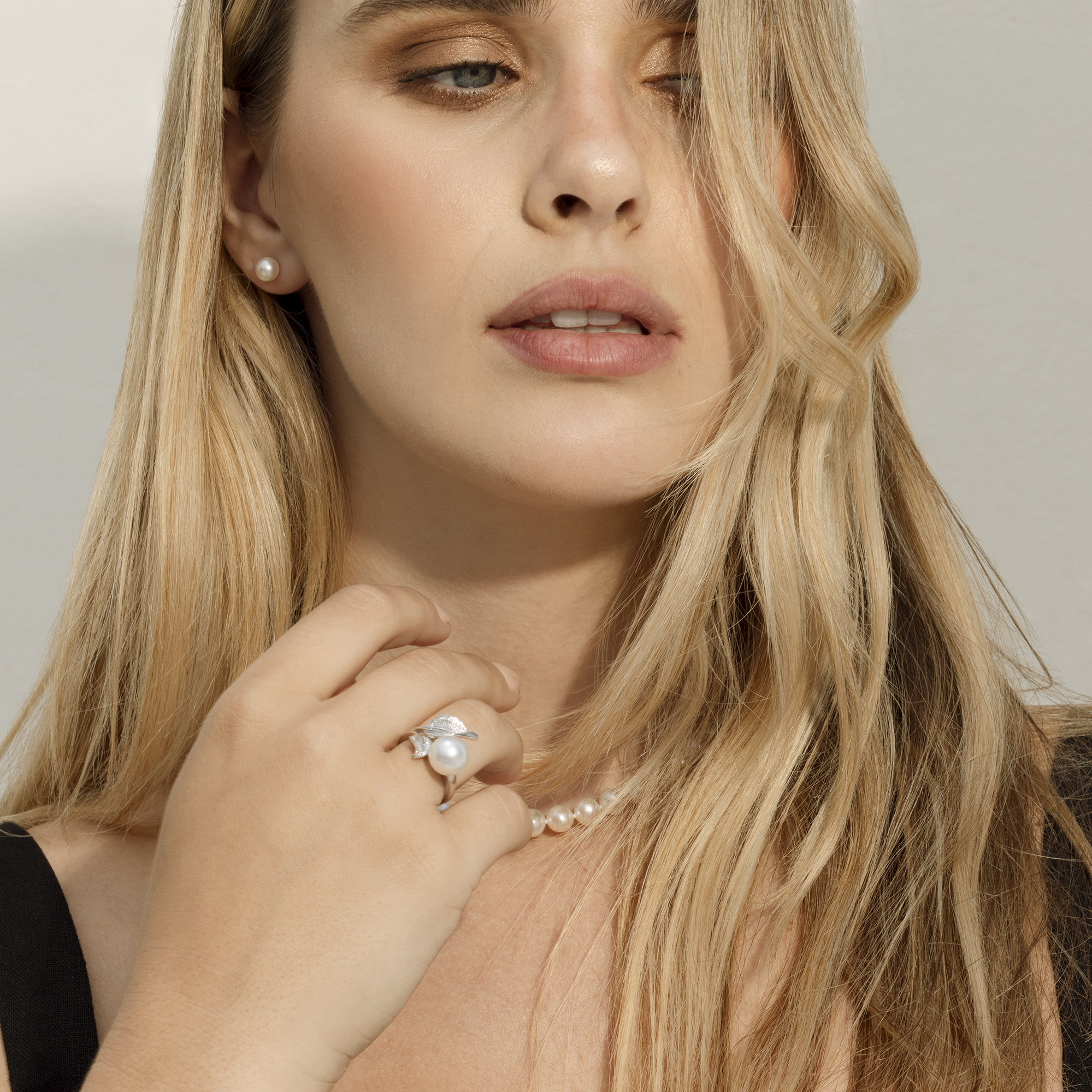 Eva-Ring mit Südseeperle und Diamanten – Zweites Bild