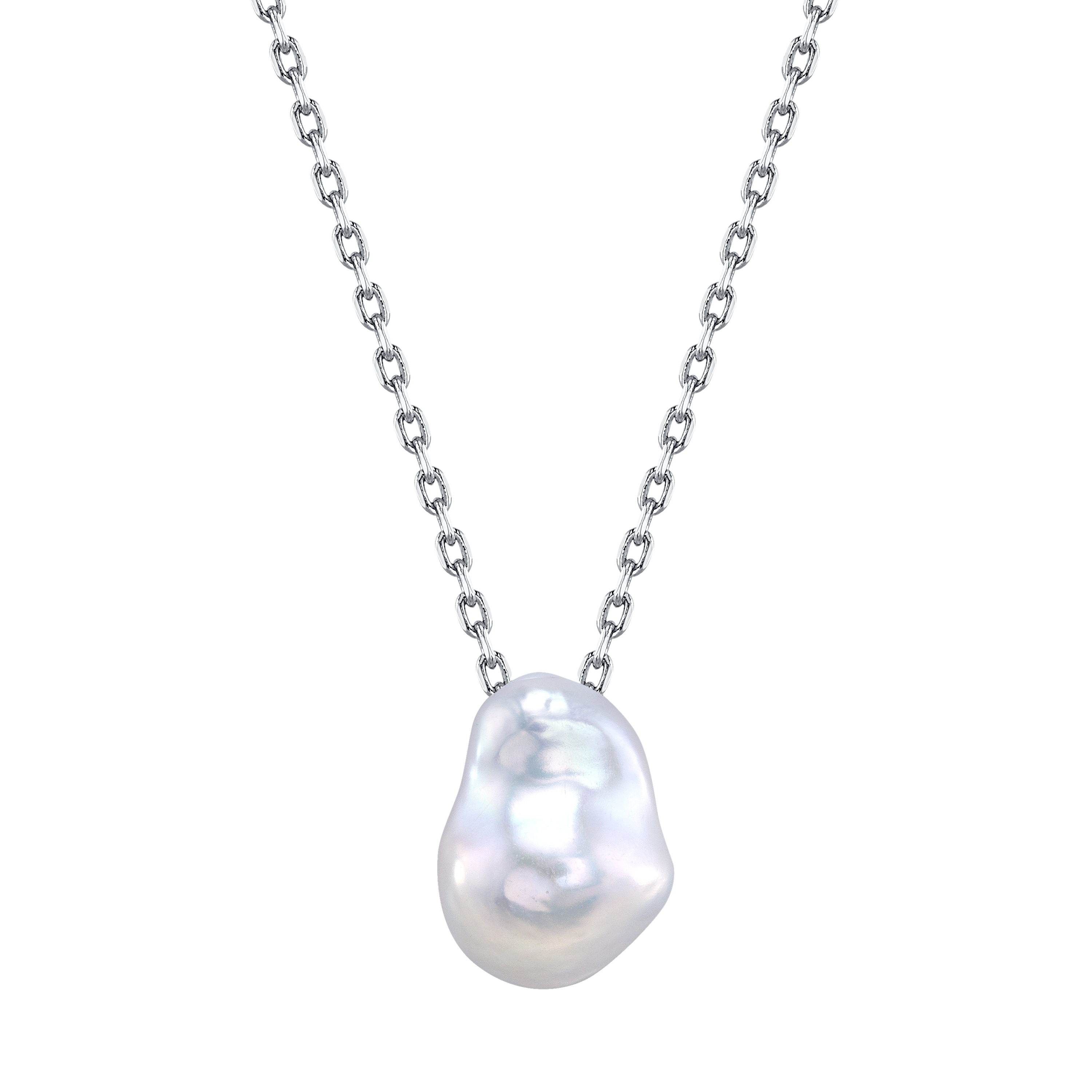 12 mm weißer Süßwasser-Barockperlen-Anhänger „Arlet“