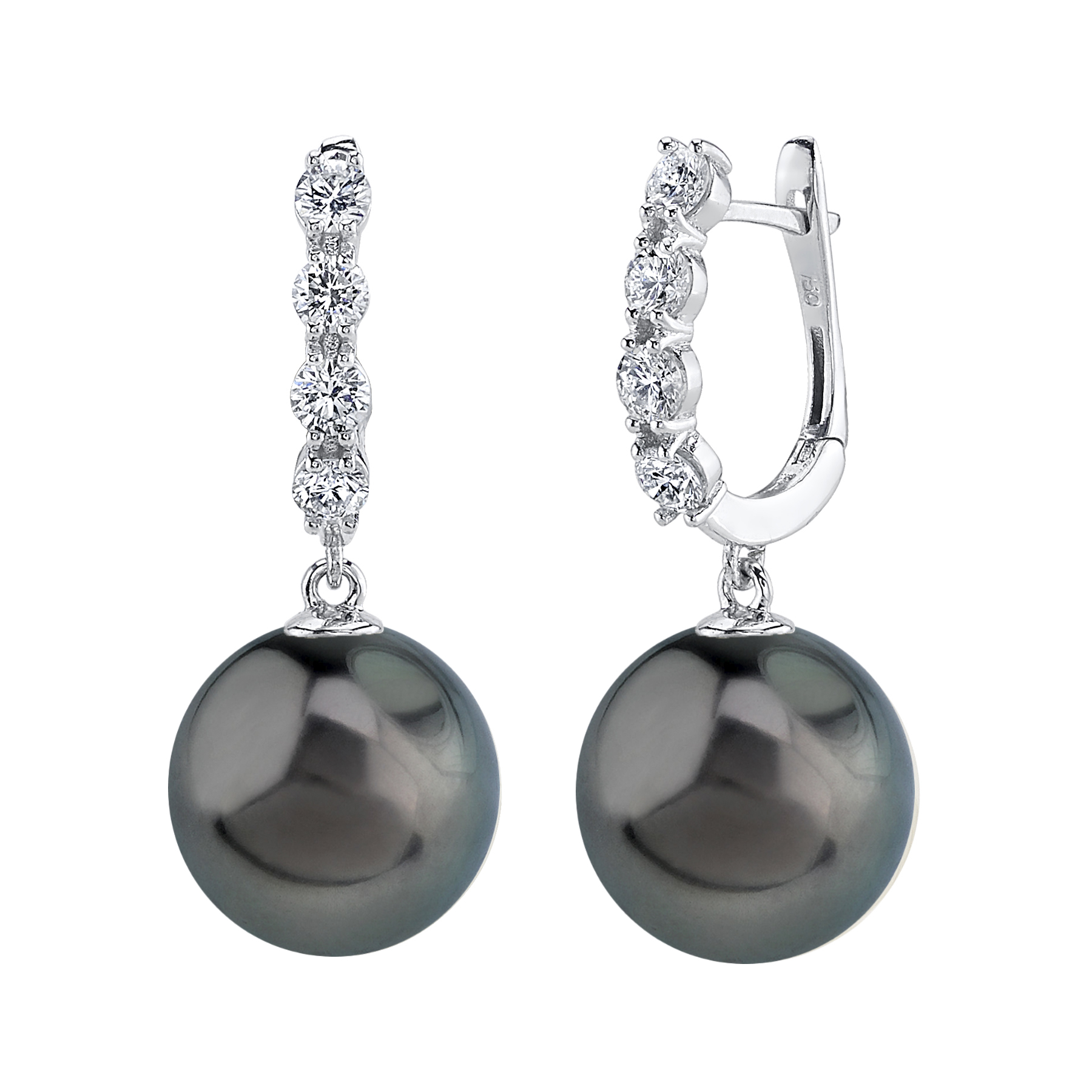 Ohrringe „Belle“ mit tahitischen Südseeperlen und Diamanten