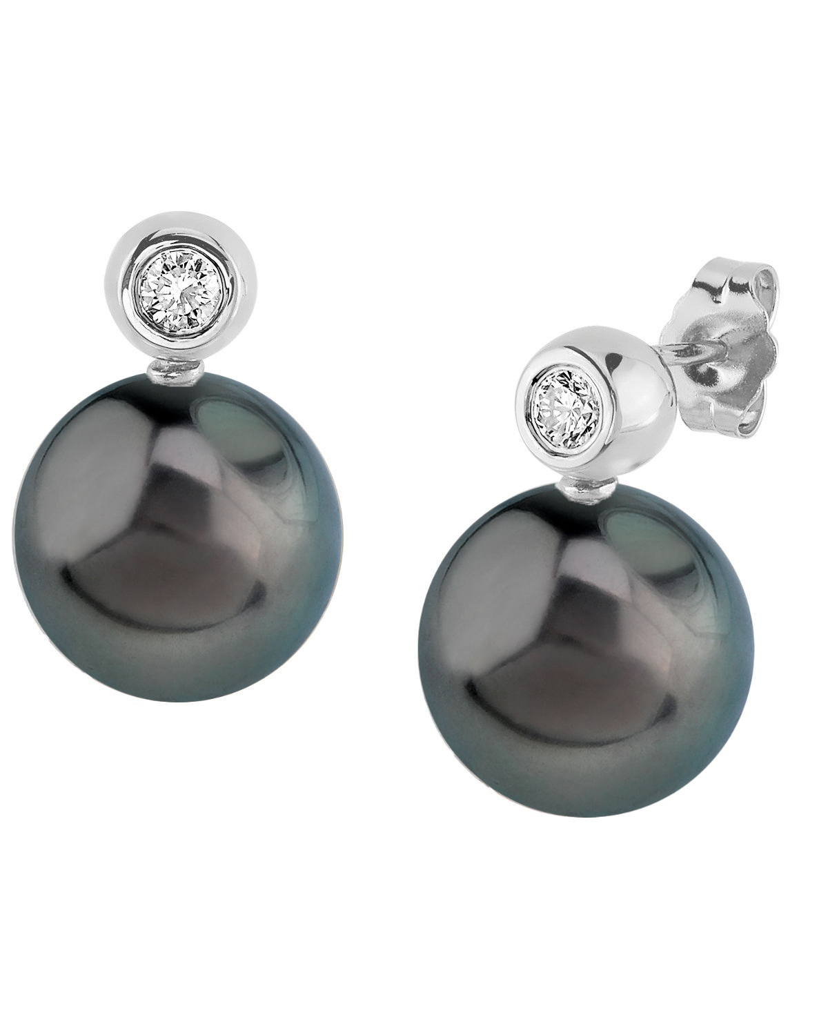 Ohrringe „Dakota“ mit tahitischen Südseeperlen und Diamanten