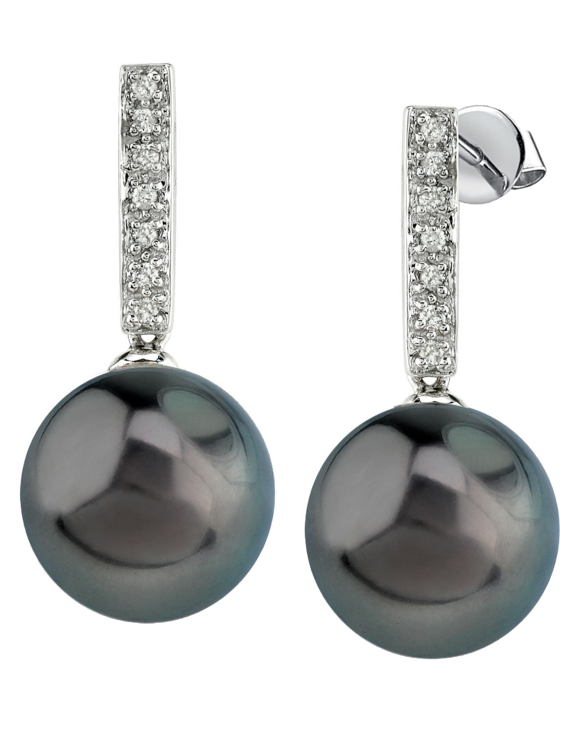 Ohrringe mit Tahiti-Südseeperlen und Diamanten