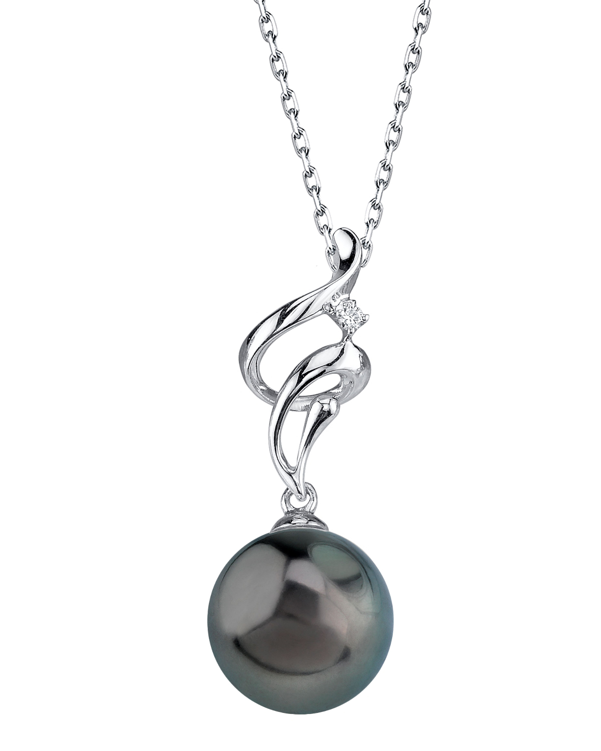 Anhänger „Aria“ aus 14-karätigem Gold mit tahitischer Südseeperle und Diamanten