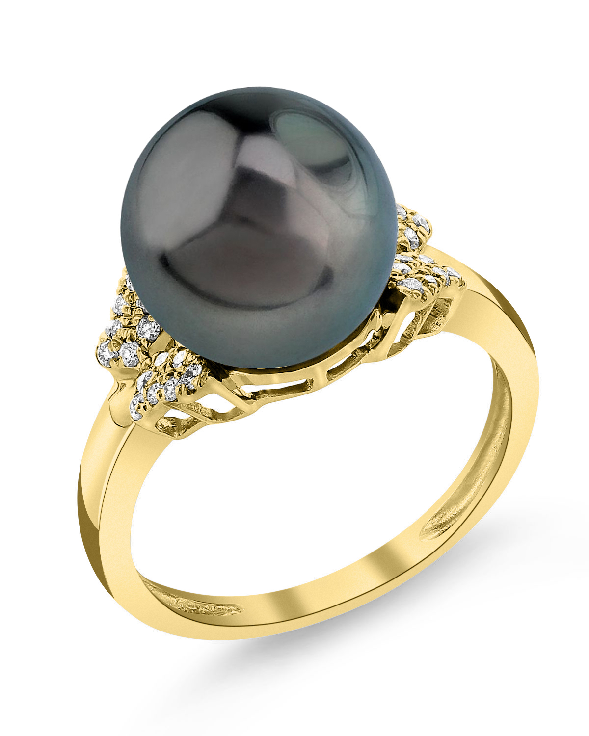 Nora-Ring mit tahitischer Südseeperle und Diamanten
