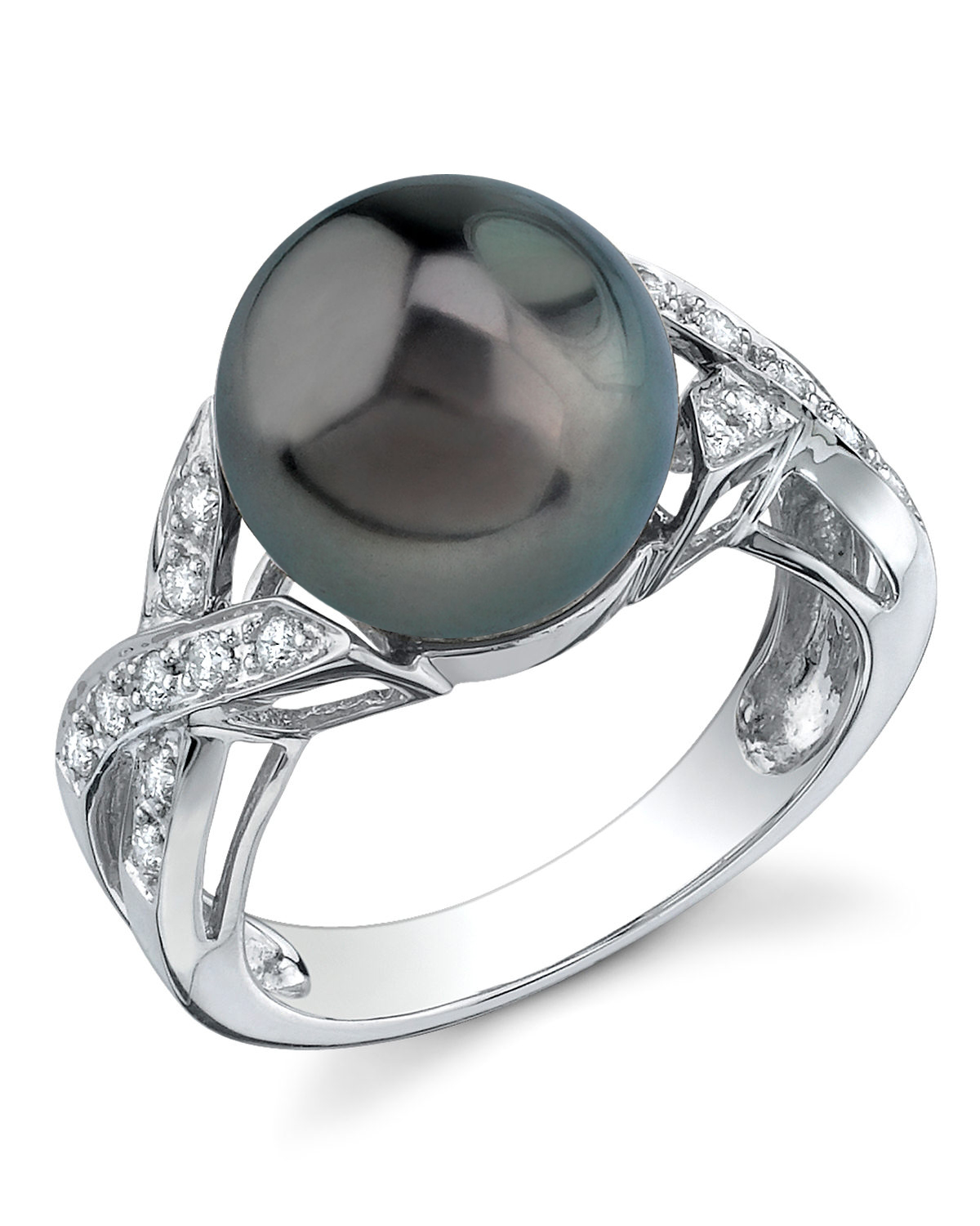 Tahiti-Südseeperle & Diamant-Infinity-Ring