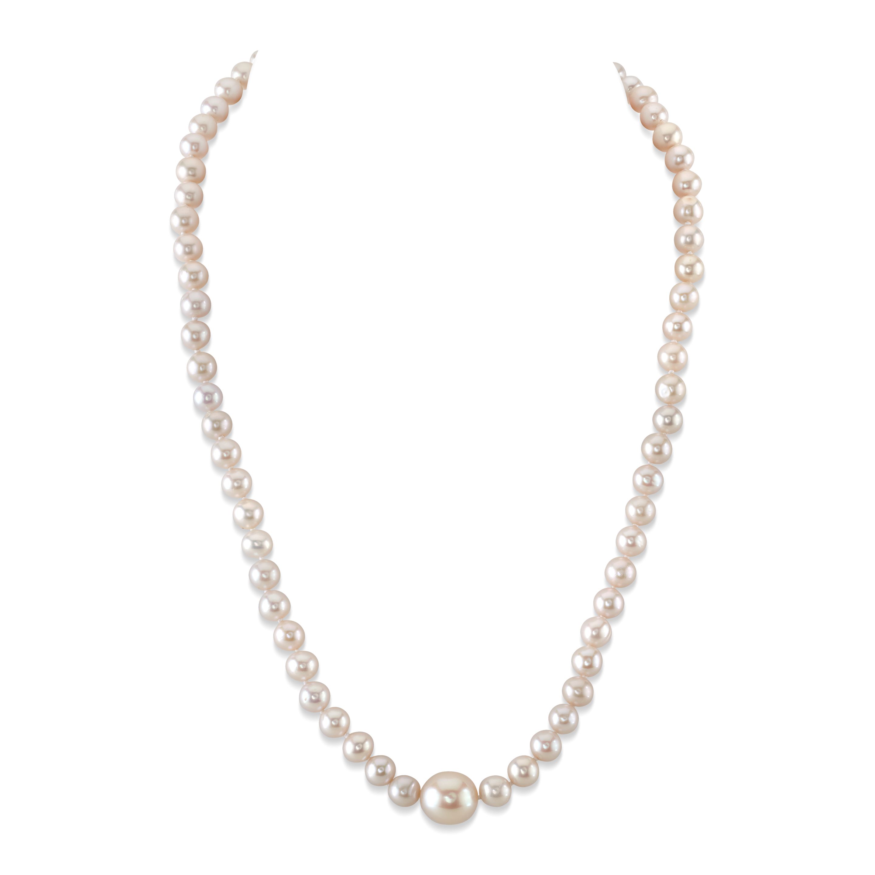 6,0–6,5 mm weiße Süßwasser-Ovalperlen-Kette