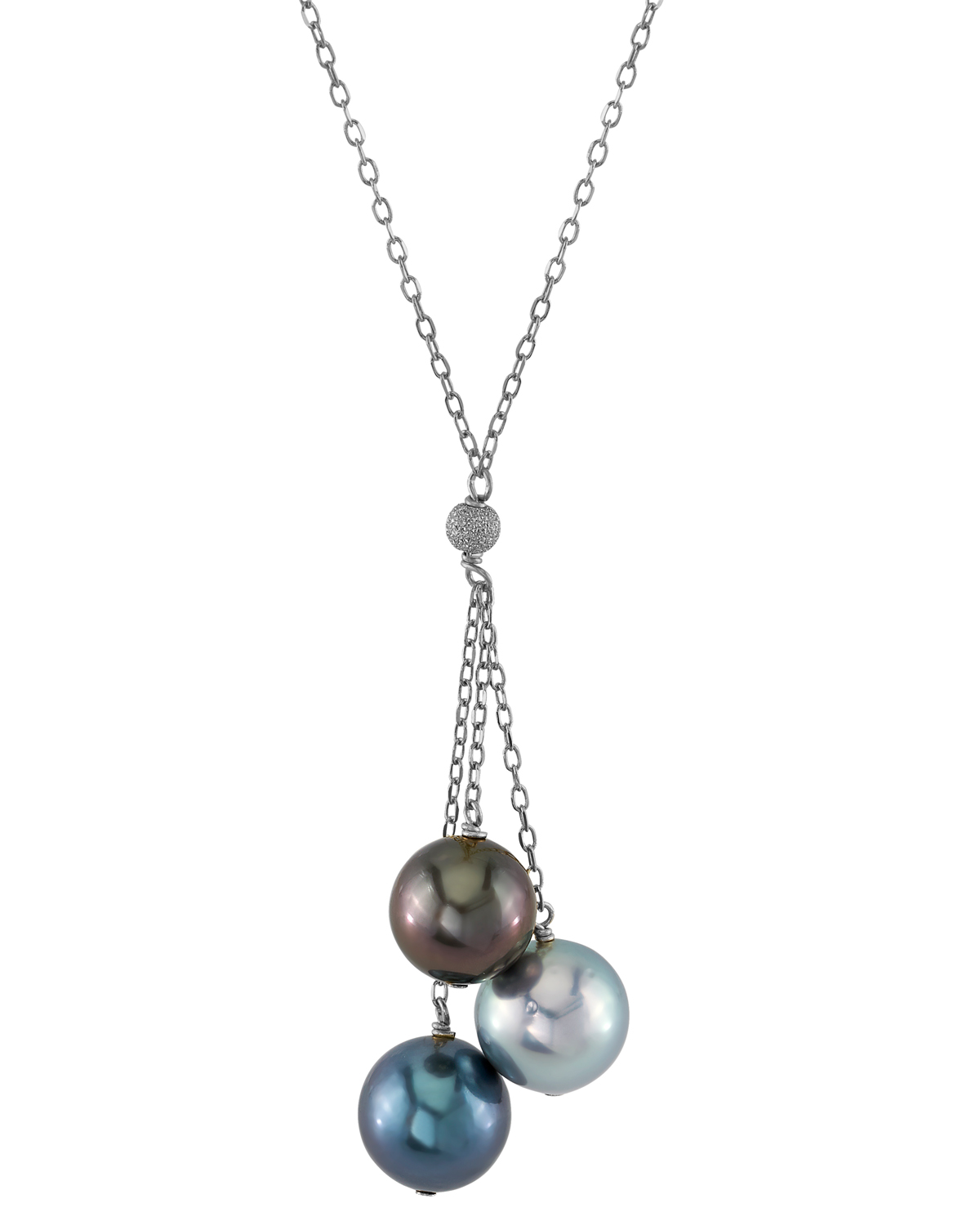 Anhänger aus 14-karätigem Gold mit mehrfarbigen Tahiti-Perlen im Tincup-Cluster-Design